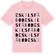 Pink Cotton t-shirt med Eskils fäbod ordlek t-shirt