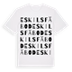 White t-shirt med Eskils fäbod ordlek t-shirt