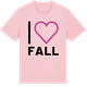Pink Cotton t-shirt med Jag älskar Fall t-shirt stort tryck
