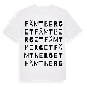 Fämtberget ordlek t-shirt – ekologisk bomull t-shirt från Pinshirt