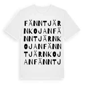 Fänntjärnkojan ordlek t-shirt – ekologisk bomull t-shirt från Pinshirt