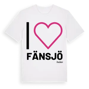 Jag älskar Fänsjö t-shirt stort tryck – ekologisk bomull t-shirt från Pinshirt