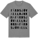 Mid Heather Gray t-shirt med Färdsjövallkojorna ordlek t-shirt