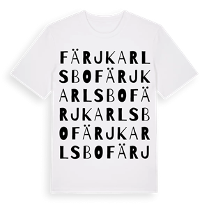 Färjkarlsbo ordlek t-shirt – ekologisk bomull t-shirt från Pinshirt