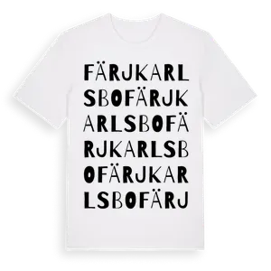 Färjkarlsbo ordlek t-shirt – ekologisk bomull t-shirt från Pinshirt