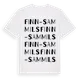 White t-shirt med Finn-Sammils ordlek t-shirt