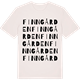 Vintage White t-shirt med Finngården ordlek t-shirt
