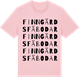 Pink Cotton t-shirt med Finngärds Fäbodar ordlek t-shirt