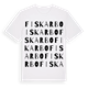 White t-shirt med Fiskarbo ordlek t-shirt