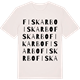 Vintage White t-shirt med Fiskarbo ordlek t-shirt