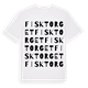 White t-shirt med Fisktorget ordlek t-shirt
