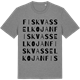 Mid Heather Gray t-shirt med Fiskvasselkojan ordlek t-shirt