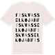 Vintage White t-shirt med Fiskvasselkojan ordlek t-shirt
