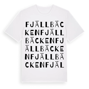 Fjällbäcken ordlek t-shirt – ekologisk bomull t-shirt från Pinshirt