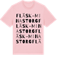 Pink Cotton t-shirt med Fläsk-Minas Torg ordlek t-shirt