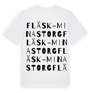 Fläsk-Minas Torg ordlek t-shirt – ekologisk bomull t-shirt från Pinshirt