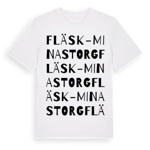 Fläsk-Minas Torg ordlek t-shirt – ekologisk bomull t-shirt från Pinshirt