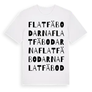 Flatfäbodarna ordlek t-shirt – ekologisk bomull t-shirt från Pinshirt