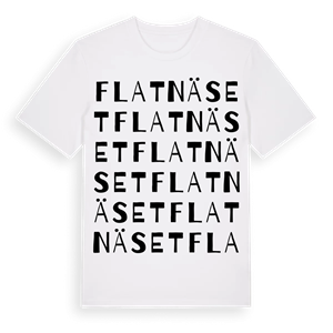 Flatnäset ordlek t-shirt – ekologisk bomull t-shirt från Pinshirt