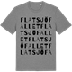 Mid Heather Gray t-shirt med Flatsjöfallet ordlek t-shirt