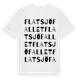 White t-shirt med Flatsjöfallet ordlek t-shirt