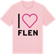 Pink Cotton t-shirt med Jag älskar Flen t-shirt stort tryck