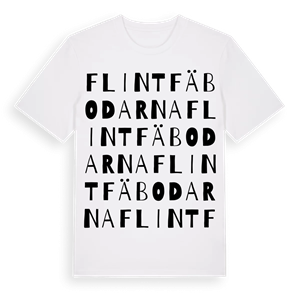 Flintfäbodarna ordlek t-shirt – ekologisk bomull t-shirt från Pinshirt