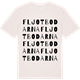 Vintage White t-shirt med Fljotbodarna ordlek t-shirt