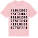 Pink Cotton t-shirt med Flobergets fäbodar ordlek t-shirt