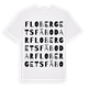 White t-shirt med Flobergets fäbodar ordlek t-shirt