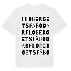 Flobergets Fäbodar ordlek t-shirt – ekologisk bomull t-shirt från Pinshirt