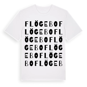Flögebo ordlek t-shirt – ekologisk bomull t-shirt från Pinshirt