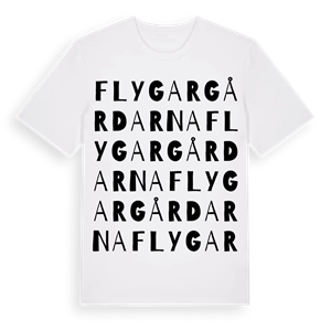 Flygargårdarna ordlek t-shirt – ekologisk bomull t-shirt från Pinshirt