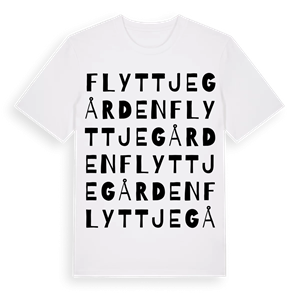 Flyttjegården ordlek t-shirt – ekologisk bomull t-shirt från Pinshirt