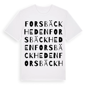 Forsbäckheden ordlek t-shirt – ekologisk bomull t-shirt från Pinshirt