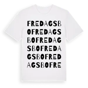 Fredagsbo ordlek t-shirt – ekologisk bomull t-shirt från Pinshirt