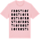 Pink Cotton t-shirt med Frostbo ordlek t-shirt