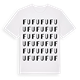 White t-shirt med Fu ordlek t-shirt