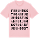 Pink Cotton t-shirt med Furuhögstugan ordlek t-shirt