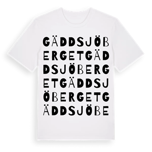 Gäddsjöberget ordlek t-shirt – ekologisk bomull t-shirt från Pinshirt