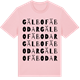 Pink Cotton t-shirt med Gälbo fäbodar ordlek t-shirt