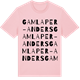 Pink Cotton t-shirt med Gamla Per-Anders ordlek t-shirt