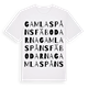 White t-shirt med Gamla Spånsfäbodarna ordlek t-shirt