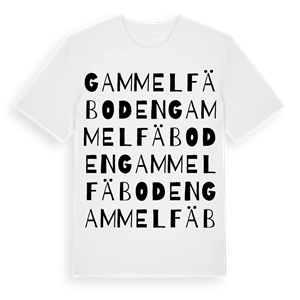 Gammelfäboden ordlek t-shirt – ekologisk bomull t-shirt från Pinshirt