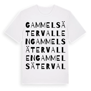Gammelsätervallen ordlek t-shirt – ekologisk bomull t-shirt från Pinshirt
