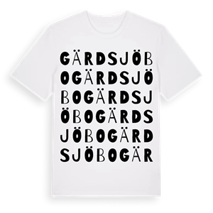 Gärdsjöbo ordlek t-shirt – ekologisk bomull t-shirt från Pinshirt