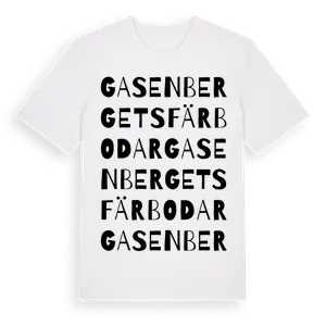 Gasenbergets Färbodar ordlek t-shirt – ekologisk bomull t-shirt från Pinshirt