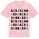 Pink Cotton t-shirt med Gerusbodarna ordlek t-shirt