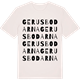 Vintage White t-shirt med Gerusbodarna ordlek t-shirt