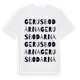 White t-shirt med Gerusbodarna ordlek t-shirt